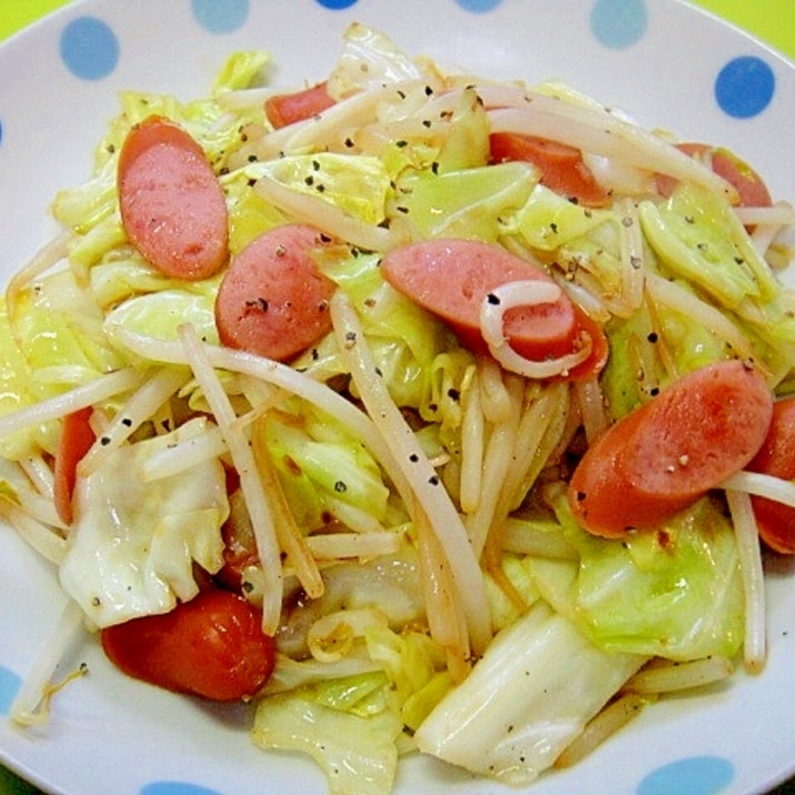 キャベツともやしウインナーの焼肉のたれ炒め レシピ 作り方 By Mint74 楽天レシピ